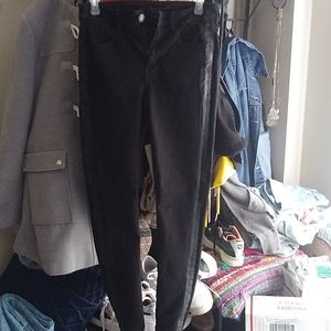 American eagle high waist black side stripe jeggin